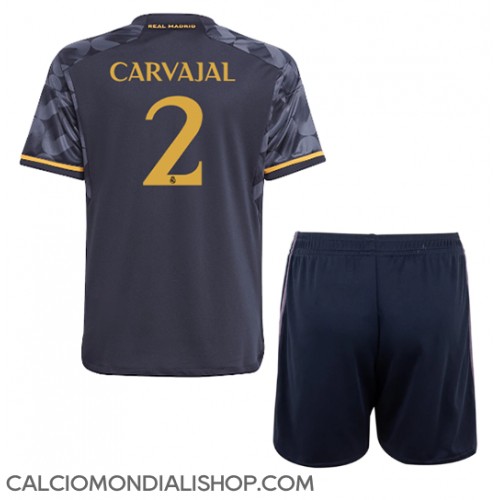 Maglie da calcio Real Madrid Daniel Carvajal #2 Seconda Maglia Bambino 2023-24 Manica Corta (+ Pantaloni corti)